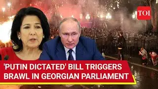 Russia-Like Bill Sparks Ugly Fight In Georgian Parliament; Lawmakers Grab, Drag, Blow Punches