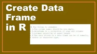 how to create dataframe in r | r programming