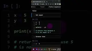 comparison operator python english #python #shorts