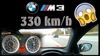 BMW M3 E92 330km/h Top Speed on Autobahn