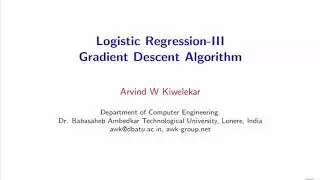 Gradient Descent Algorithm for Logsistic Regression