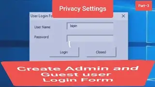 Excel Login Form for Admin and guest user with privacy settings part-3