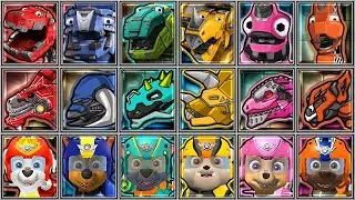 Dino Trux + Paw Patrol + Dino Robot Corps - i-Rex/Stegosaurus/Tricera/Euoplocephalus/Giganotosaurus