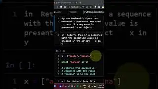 membership operator IN NOT python tamil #python #shorts