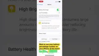 View iPhone battery percentage