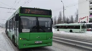 Гомель. Поездка на автобусе №77 Технический университет (кольцевой)