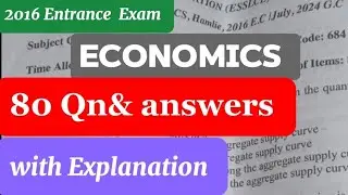 2016 Entrance Economics full answers with explanation