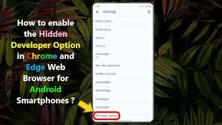 How to enable the Hidden Developer Option in Chrome and Edge Web Browser for Android Smartphones ?