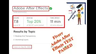 Fiverr Adobe After Effects passed 2022| Fiverr online 2022 Adobe After Effects Cleared