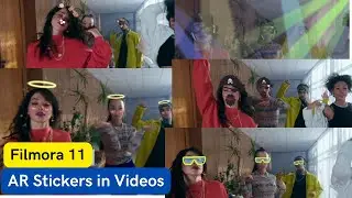 How to Use AR Stickers in Filmora 11 | Edit face in Video | Add stickers in Video