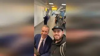 Hilarious video shows student calling Nigel Farage a "snowflake" at Aberdeen Airport