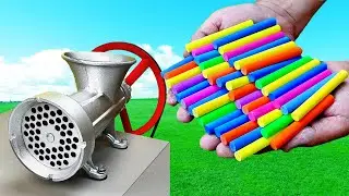 EXPERIMENT COLORFUL CHALK VS MEAT GRINDER  I Mr-Crack I