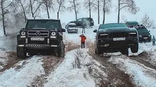 ВОТ ЧТО МОЖЕТ Mercedes G63 AMG против МАЖОРОВ на PORSCHE CAYENNE, AUDI Q7, Toyota Prado, Range Rover