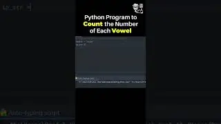 Python Program to Count the Number of Each Vowel 🐍😮 #pythonprojects