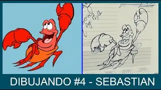 Como dibujar a Sebastian de la Sirenita de Disney - Dibujo a lápiz para relajarse en 2 minutos