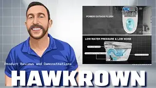 HAWKROWN Smart Bidet Toilet, Smart Toilet with Bidet Built In, Tankless Toilet