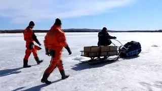 Подрывы льда на р.Амур в районе села Ушаково