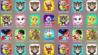 My Talking Tom, Tom Time Rush, Tom Hero, Tom Gold Run, Talking Ginger, My Hank, My Angela,Om Nom Run