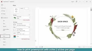 How to print PowerPoint with notes 3 slides per page