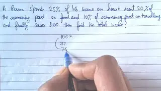 A Person Spends 25% of his income on house rent 20% of the remaining part on food and 10% of .....