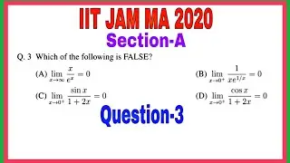 IIT JAM Mathematics 2020|| Que.3