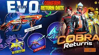 COBRA MP40 RETURN CONFIRMED IN FREE FIRE | NEXT EVO VAULT EVENT | COBRA MP40 RETURN 🥳🤯