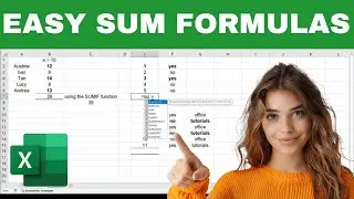 How to Use SUM FORMULAS in EXCEL (Easy Formulas for Beginners)