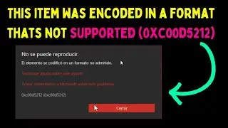 How to Fix This item was encoded in a format thats not supported Error 0xc00d5212 on Windows 11