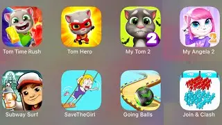 My Talking Tom ( Tom Gold Run, Tom Hero, My Tom 2, My Angela 2 ), Save the Fish, Going Balls...