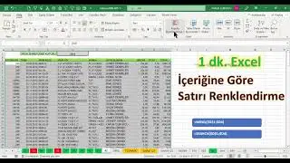 Excel 1 Dakika - İçeriğine Göre Renklendirme