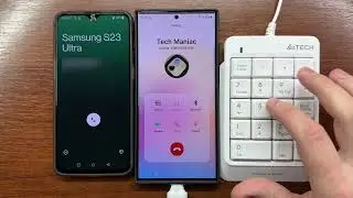 Samsung S23 Ultra Outgoing & Incoming Calls using A4Tech USB Numeric Keypad (FK13P) + OnePlus 6T