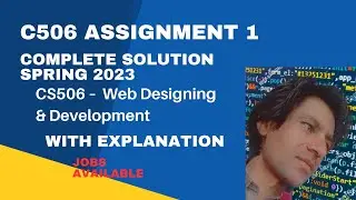 CS506 Assignment  1 Solution Spring 2023 | CS506 Assignment No 1 Solution 2023