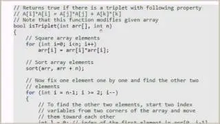 Pythagorean Triplet in an array | GeeksforGeeks