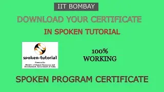 How to Download Certificate in Spoken Tutorial