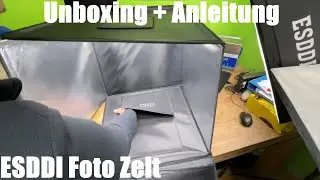 ESDDI Foto Zelt 50x50x50cm Leuchtkasten Fotostudio, tragbare faltbare Studiobox Unboxing + Anleitung