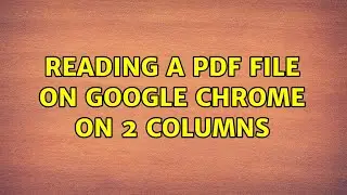 Reading a PDF file on Google Chrome on 2 columns (5 Solutions!!)