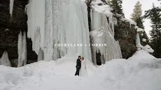 Epic Elopement Under Frozen Waterfall | Bozeman, Montana | Courtland & Corbin