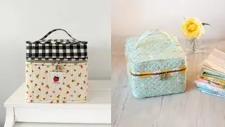 Cutie Cube Bag | How to sew Quilted Organizer | Forgotten Memories fabric | Sewing Case