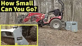 Very Small Tractor using PTO Forestry Mulcher