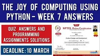 Nptel:The Joy of Computing Using Python Week 7 Quiz Answers & Programming Assignment 1,2,3 Solutions