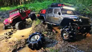 ОТОРВАЛО колесо на JEEP GLADIATOR! Бездорожье не щадит никого. RC OFFroad 4x4