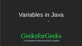 Variables in Java | GeeksforGeeks