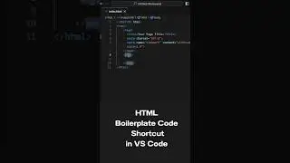 Boost Your Coding Efficiency using this HTML Boilerplate Code Shortcut #coding #html #shorts