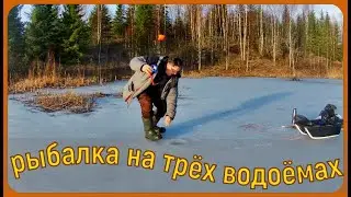 РЫБАЛКА на ТРЁХ ВОДОЁМАХ. Закрываем СЕЗОН.