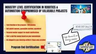 ARDUINO AND ROBOTICS  CERTIFICATION PROGRAM BY SAPIENTURY