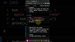 center count string methods in python tamil #python #shorts