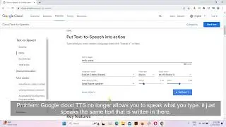 [Not Solved] Google Cloud TTS No Longer Allows You to Speak What You Type!