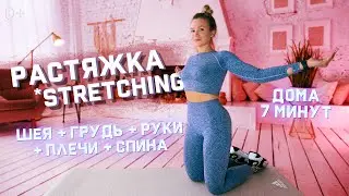 РАСТЯЖКА верхней части тела | Шея + Плечи + Руки + Грудь + Спина | СТРЕТЧИНГ дома за 7 минут