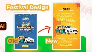 Re Design 🎨 Rapido Festival Banner 🔥 - Illustrator cc 2024