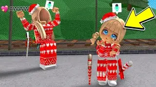 MATCHING CHRISTMAS AVATARS as a BABY in Roblox MM2 VOICE CHAT!